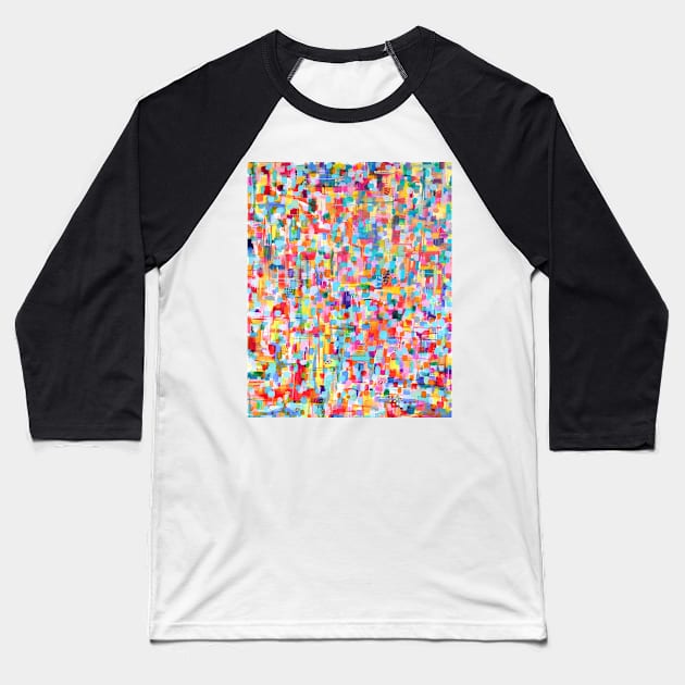 Multi - Abstract Painting Baseball T-Shirt by Kamaloca